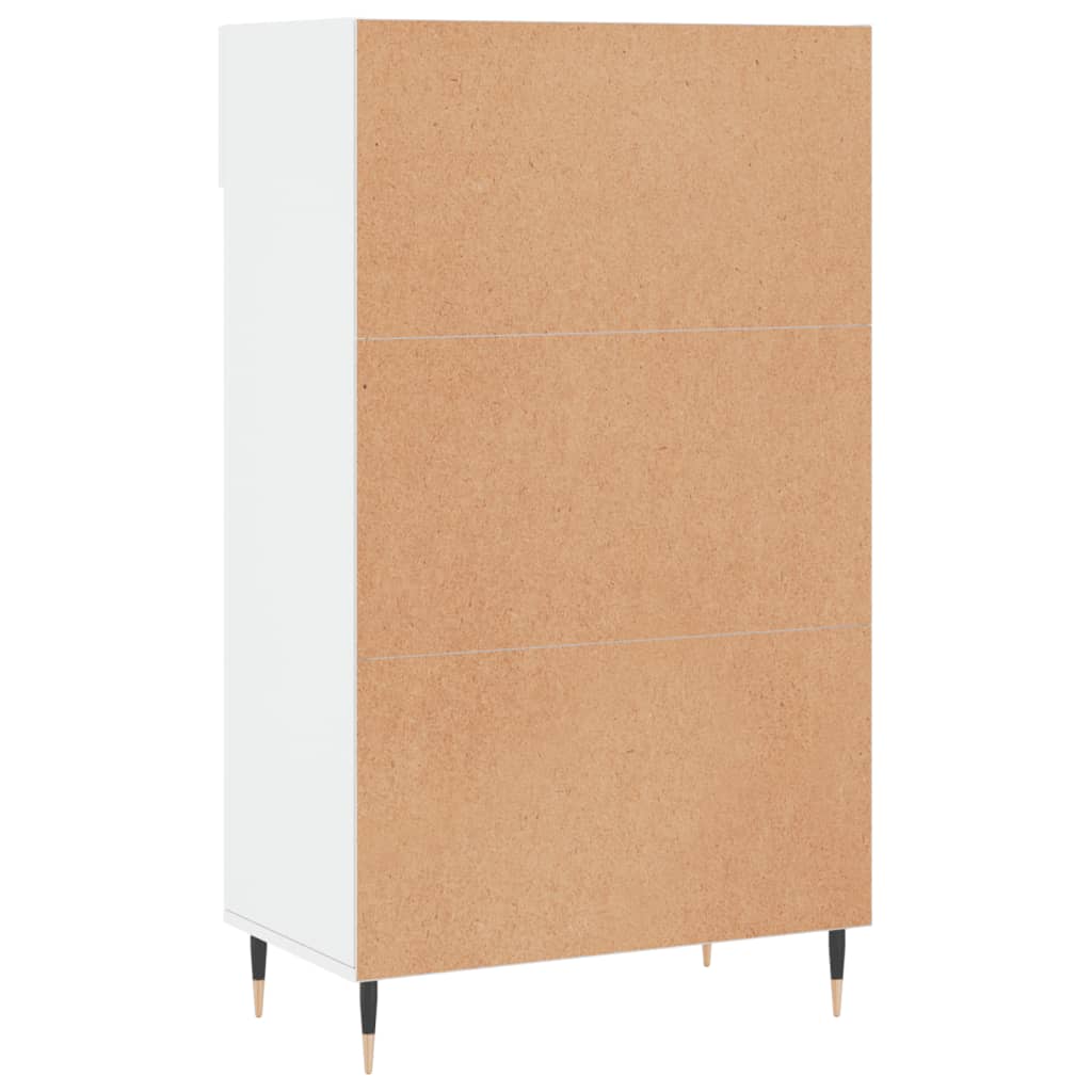 Shoe Cabinet High Gloss White 60x35x105 cm Engineered Wood